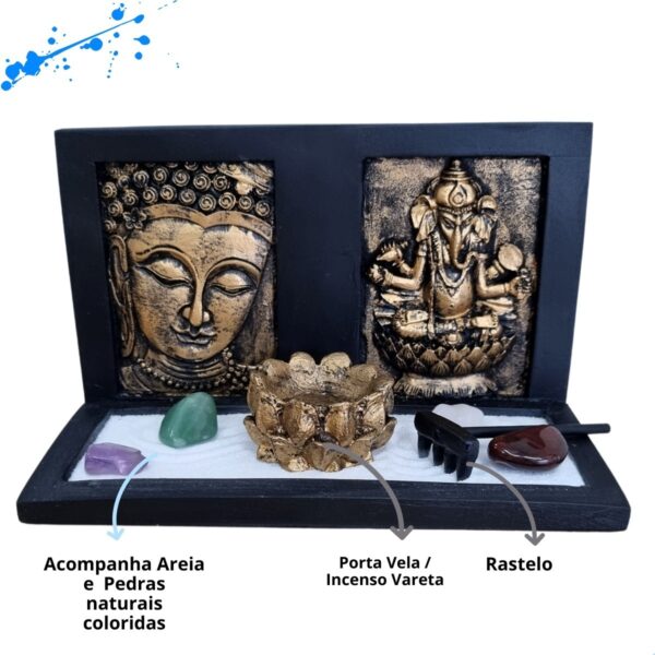 Jardim Zen Duplo Buda E Ganesha Completo