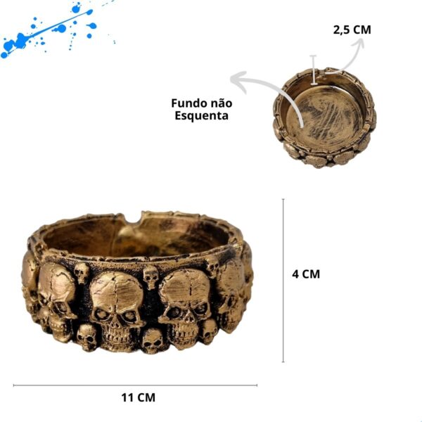 Cinzeiro Caveirinha ouro