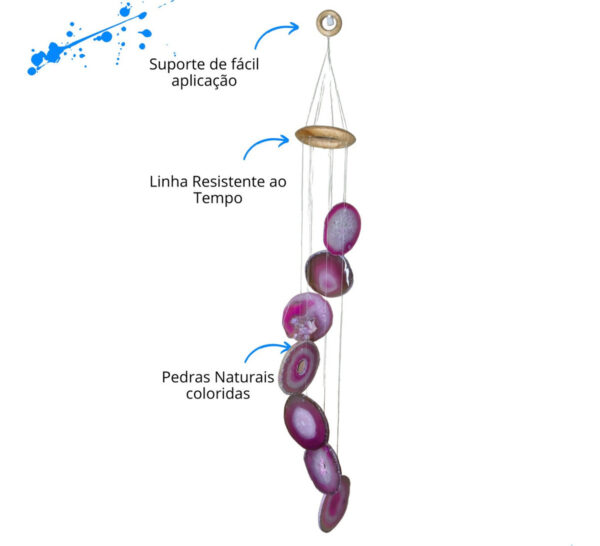 Mensageiro De Pedras Naturais Rosa M