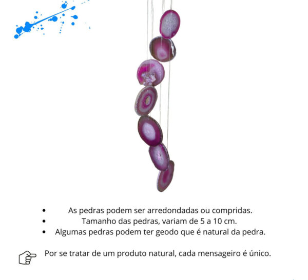 Mensageiro De Pedras Naturais Rosa M