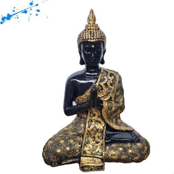 Buda Hindu M Mudra - Preto e Ouro