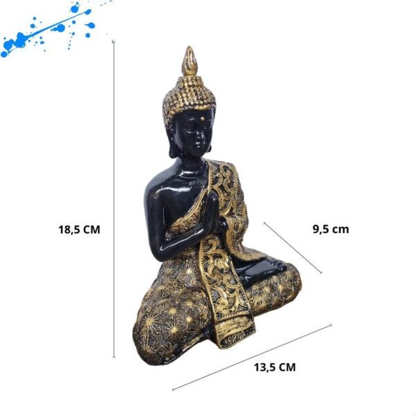 Buda Hindu M Mudra - Preto e Ouro