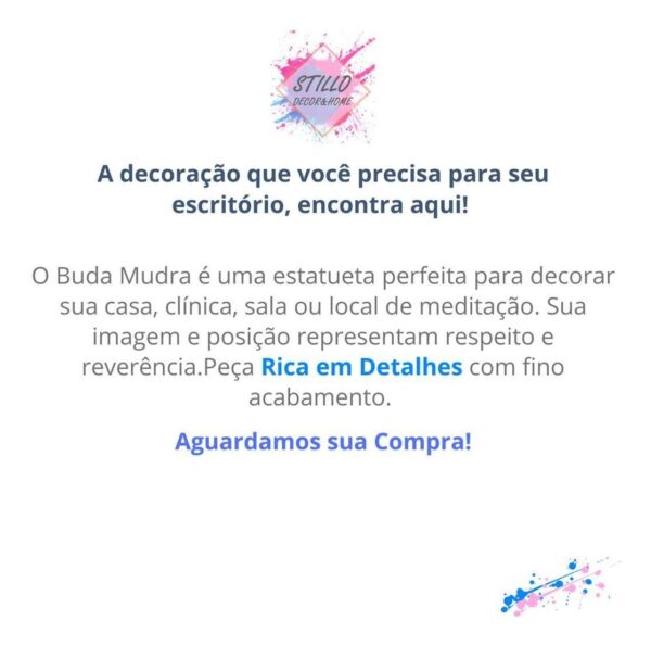 Buda Hindu M Mudra - Preto e Ouro
