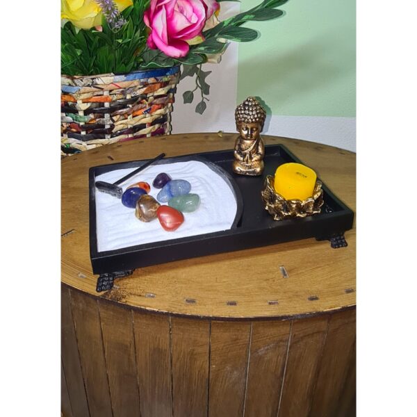 Jardim Zen Japones Retangular Com Buda Infantil 7 Chakras
