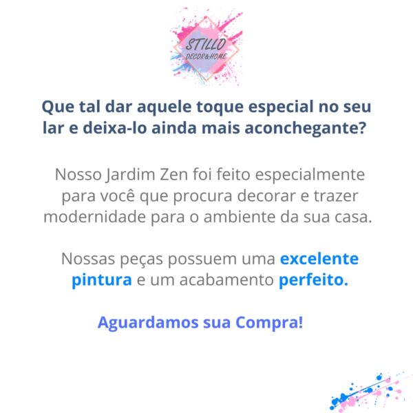 Jardim Zen Japones Retangular Com Buda Infantil 7 Chakras