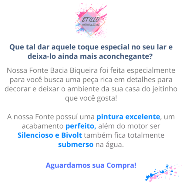 Fonte Bacia Resina Baixa com Biqueira pq