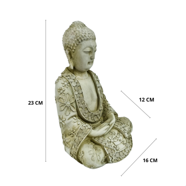 Buda Hindu Meditando G. Oco - Branco Betume