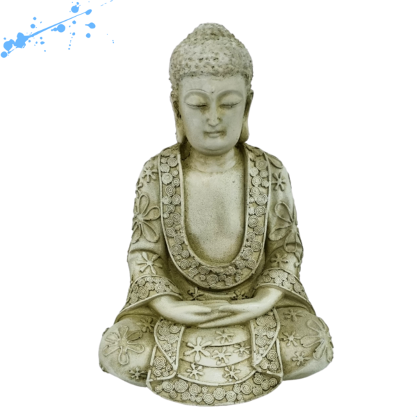 Buda Hindu Meditando G. Oco - Branco Betume