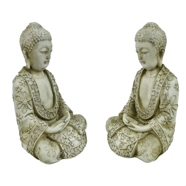 Buda Hindu Meditando G. Oco - Branco Betume
