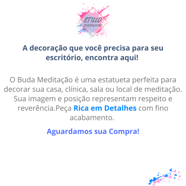Buda Hindu Meditando G. Oco - Branco Azul