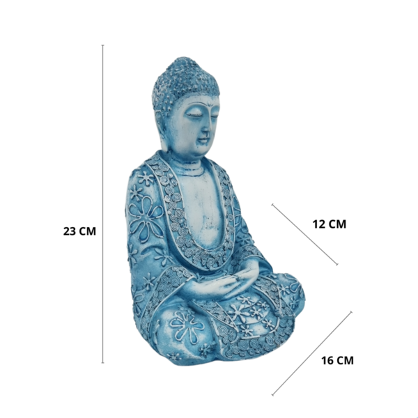 Buda Hindu Meditando G. Oco - Branco Azul
