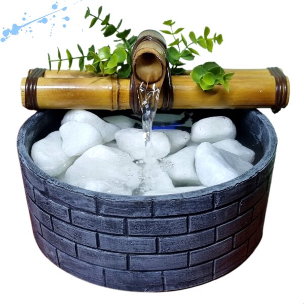 Fonte Cascata Bacia Tijolinho Bica Simples 20 CM - Cinza