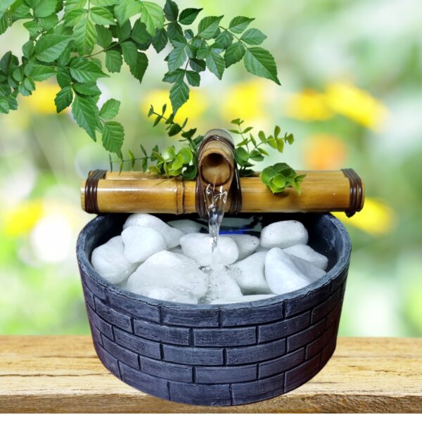 Fonte Cascata Bacia Tijolinho Bica Simples 20 CM - Cinza