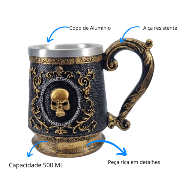 Caneca Cranio Caveira 500ML - G