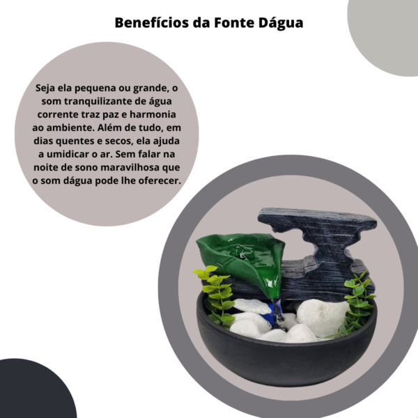 Fonte Cascata Bacia Redonda com Tronco Preto