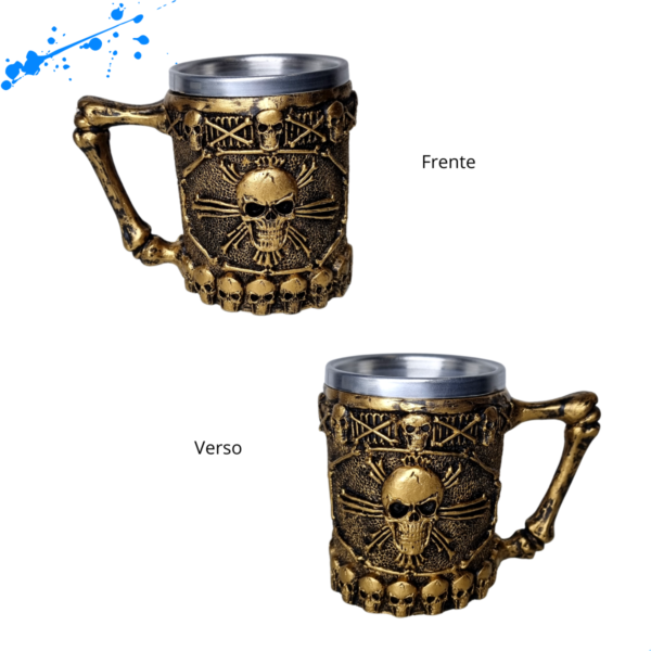 Caneca Caveira Alça De Osso