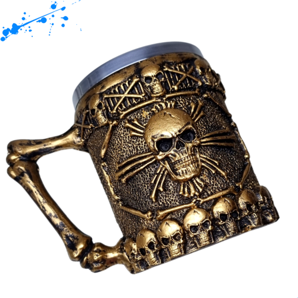 Caneca Caveira Alça De Osso