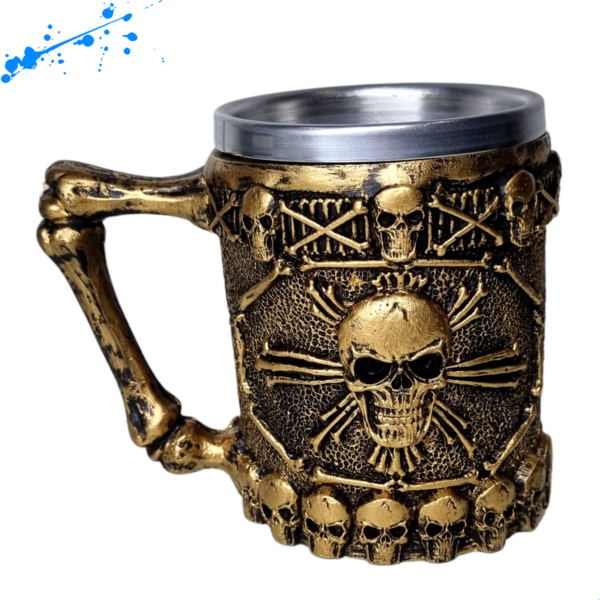 Caneca Caveira Alça De Osso