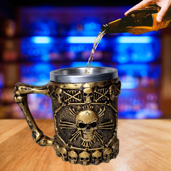 Caneca Caveira Alça De Osso
