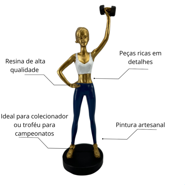 Estátua Mulher Musculação Academia Personal Trainer