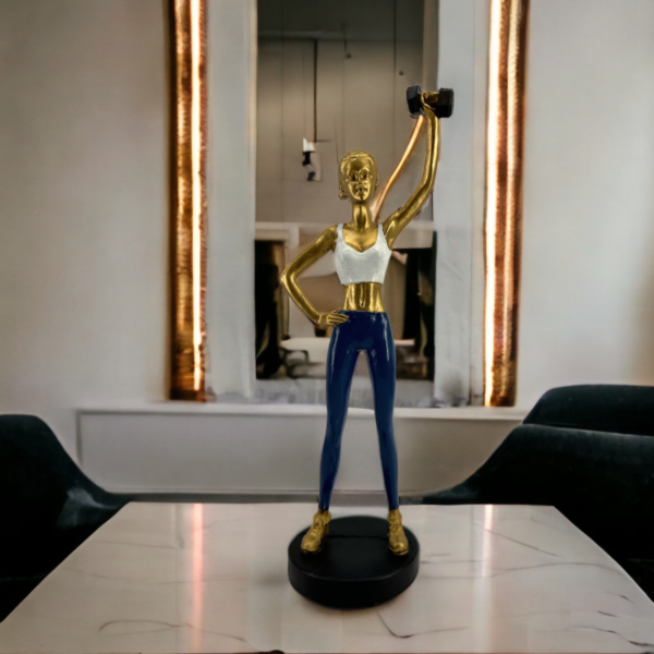 Estátua Mulher Musculação Academia Personal Trainer