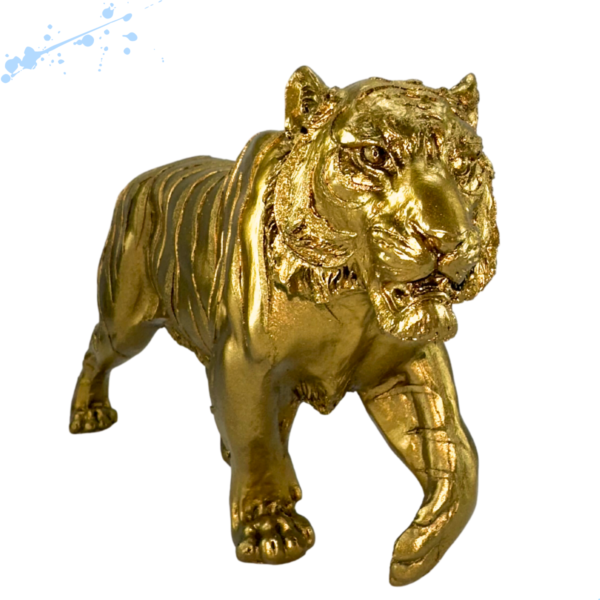 estatueta Decorativa Tigre Dourado
