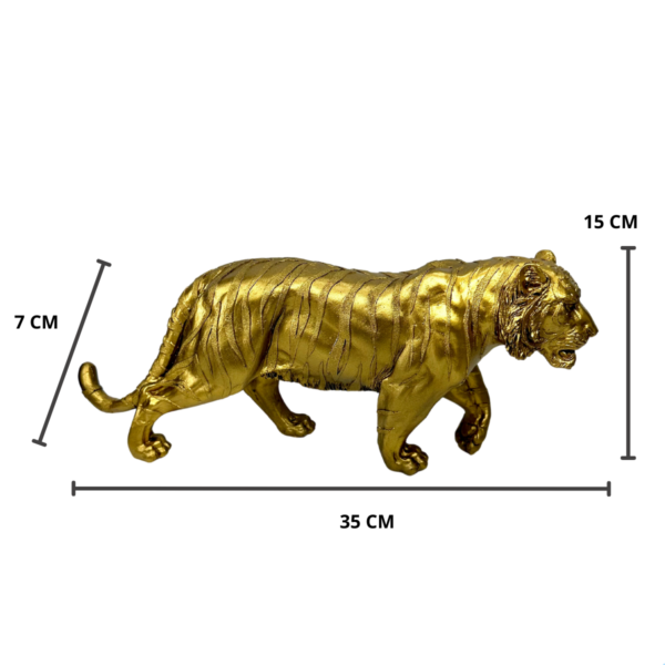 estatueta Decorativa Tigre Dourado
