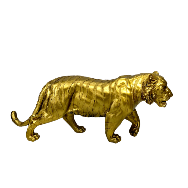 estatueta Decorativa Tigre Dourado