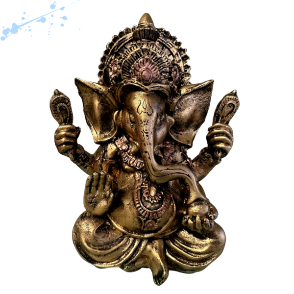 Estátua Ganesha Hindu Sorte Prosperidade Sabedoria Resina