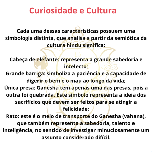Estátua Ganesha Hindu Sorte Prosperidade Sabedoria Resina
