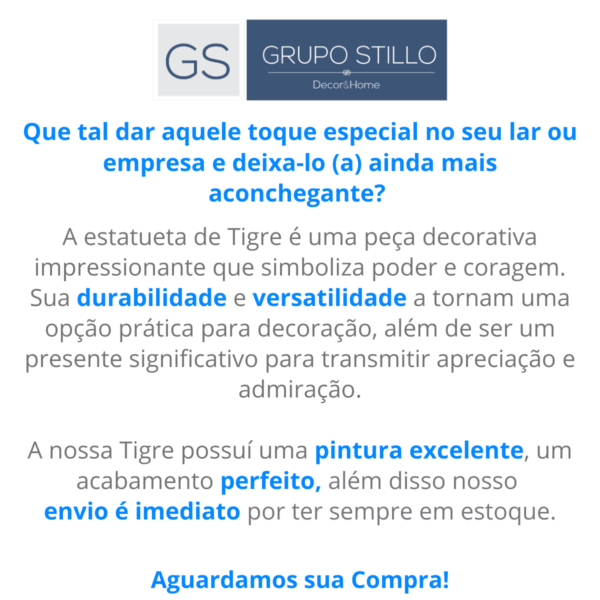 Estatueta Tigre Decoração