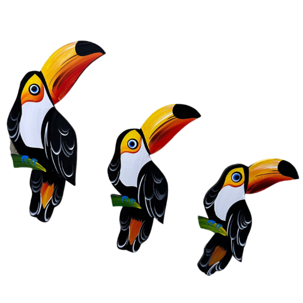 Trio De Tucano Decorativo De Parede
