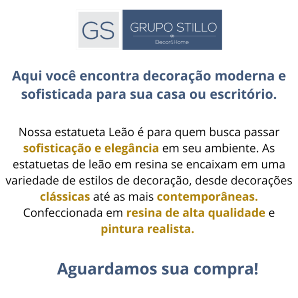 Estatueta Leão Grande em Resina