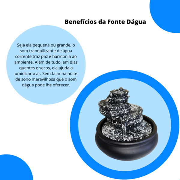 Fonte Jarro 3 Caídas Pingos - Preto e Branco