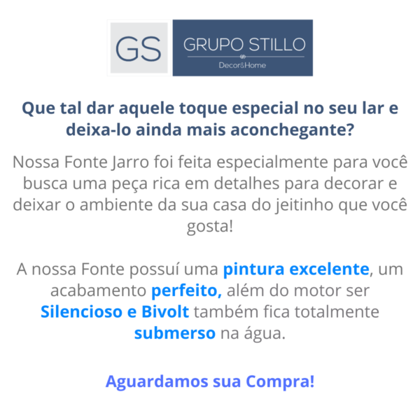 Fonte Jarro 3 Caídas Pingos - Preto e Branco