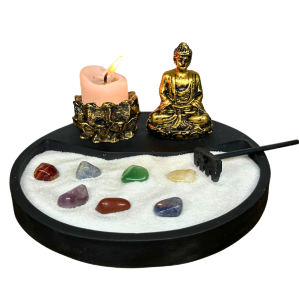 Jardim Zen Japones Buda Hindu Com Castiçais Meditando