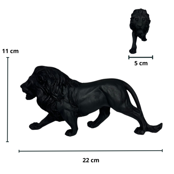 Estatueta Leão Preto 22 CM