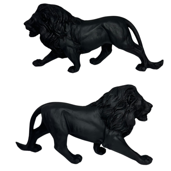 Estatueta Leão Preto 22 CM