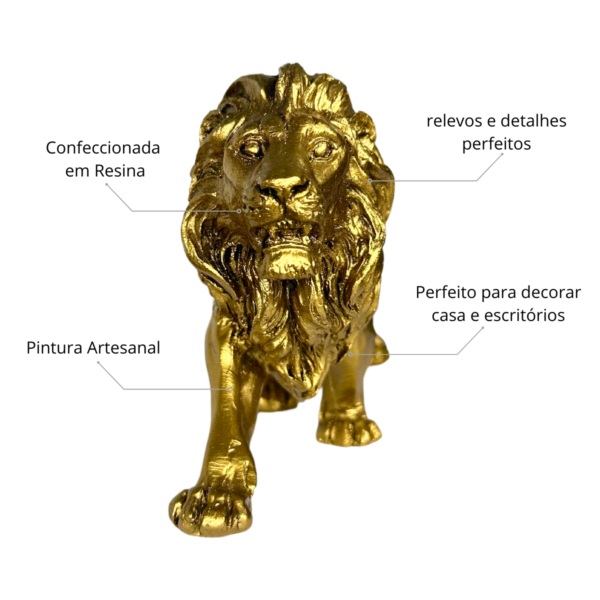 Estatueta Leão Dourado 22 CM