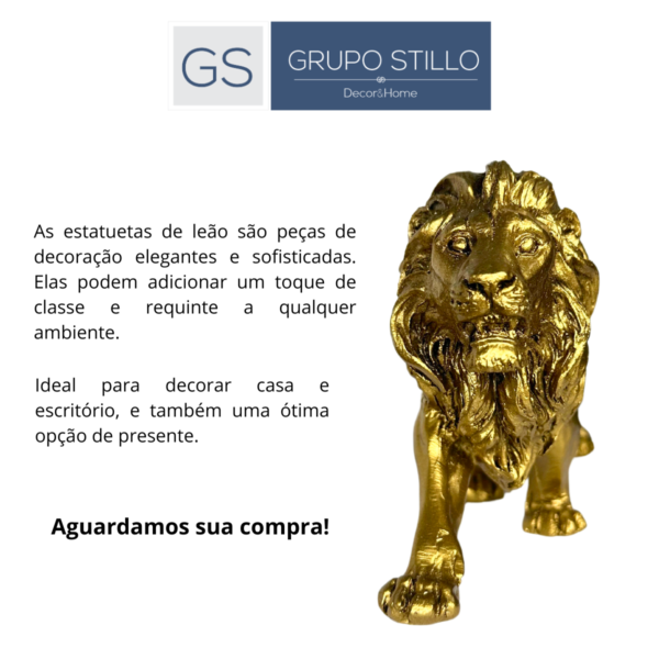 Estatueta Leão Dourado 22 CM