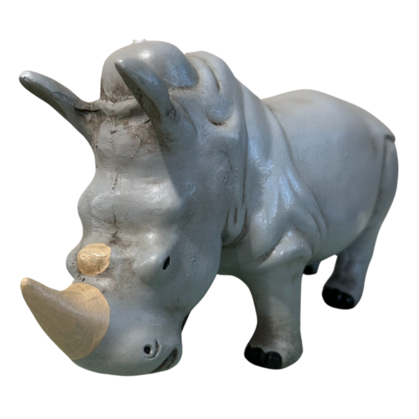 Estatueta Rinoceronte Cinza