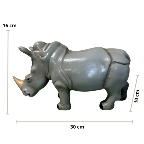 Estatueta Rinoceronte Cinza