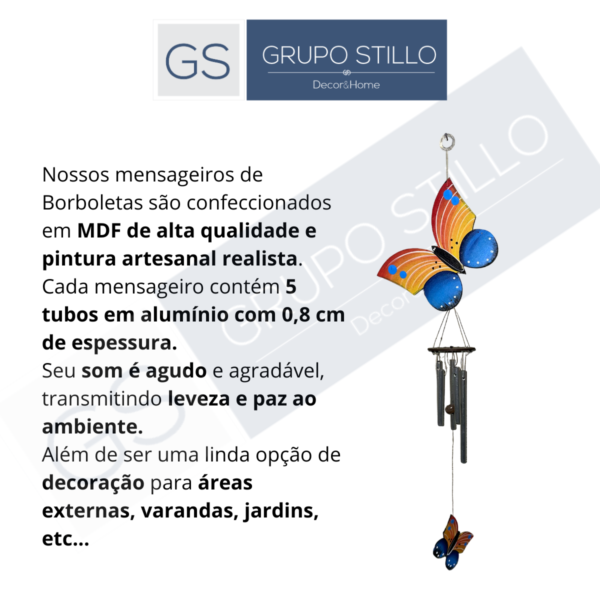 Mensageiro Sino dos Ventos Borboleta