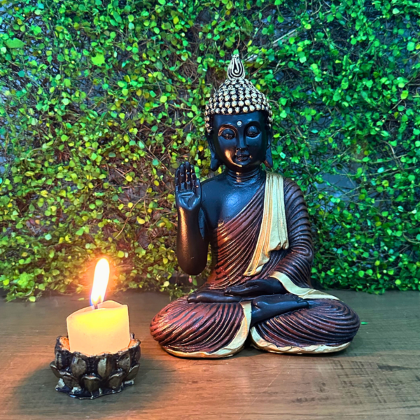 Estatueta Buda Hindu Abhaya Marrom