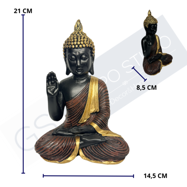 Estatueta Buda Hindu Abhaya Marrom