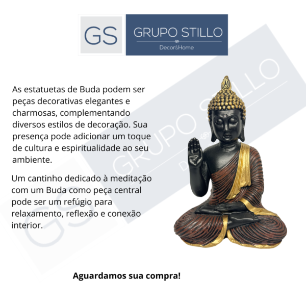 Estatueta Buda Hindu Abhaya Marrom