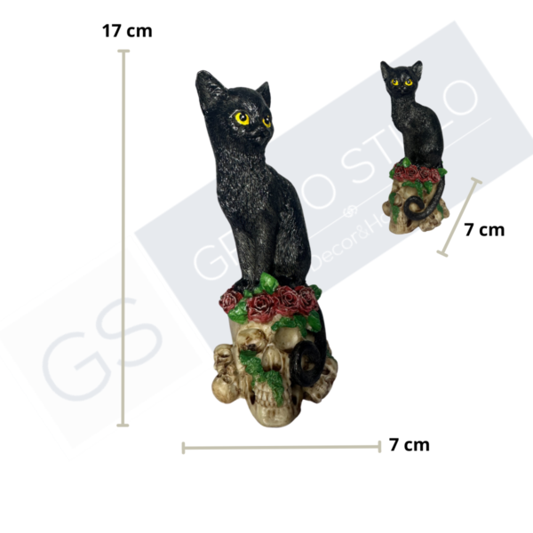 Estatueta Gato Bruxo Caveira