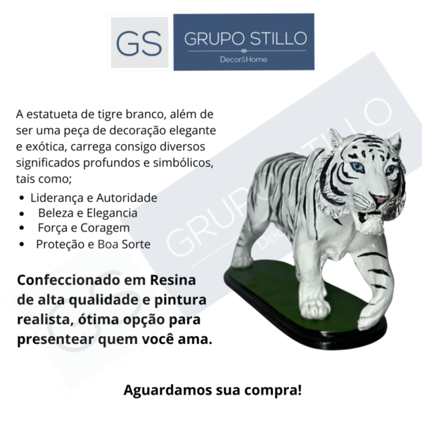 Estatueta Tigre Branco