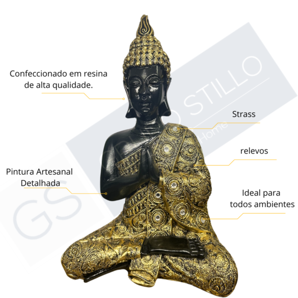Estatueta Buda Hindu GG Oco com Pedras
