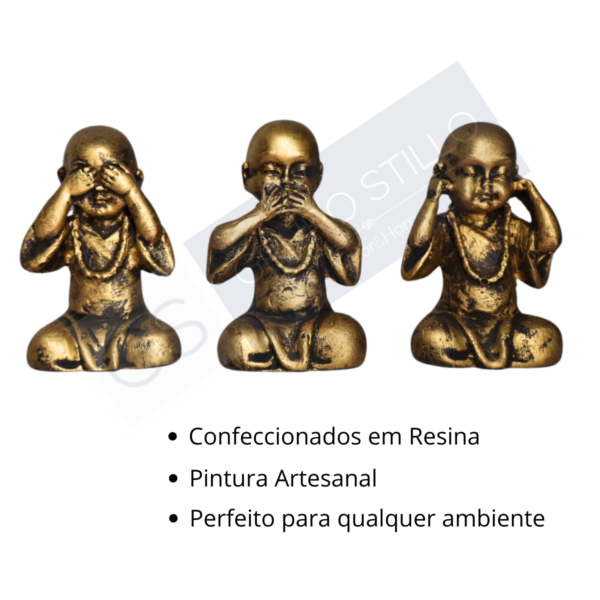 Trio de Buda da Sabedoria Não ouço Não vejo Não falo